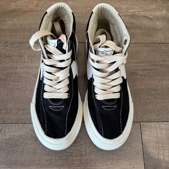 Stepney Workers Club Hi-Top Canvas Sneakers Casual Shoes Black White Sz 38 - Picture 2 of 16